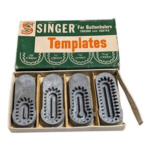 Vintage Singer 160668 Sewing Machine Templates For Buttonholers Set READ